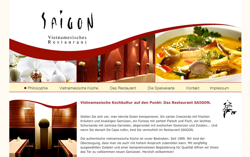 Saigon Vietnamesisches Restaurant Webseite