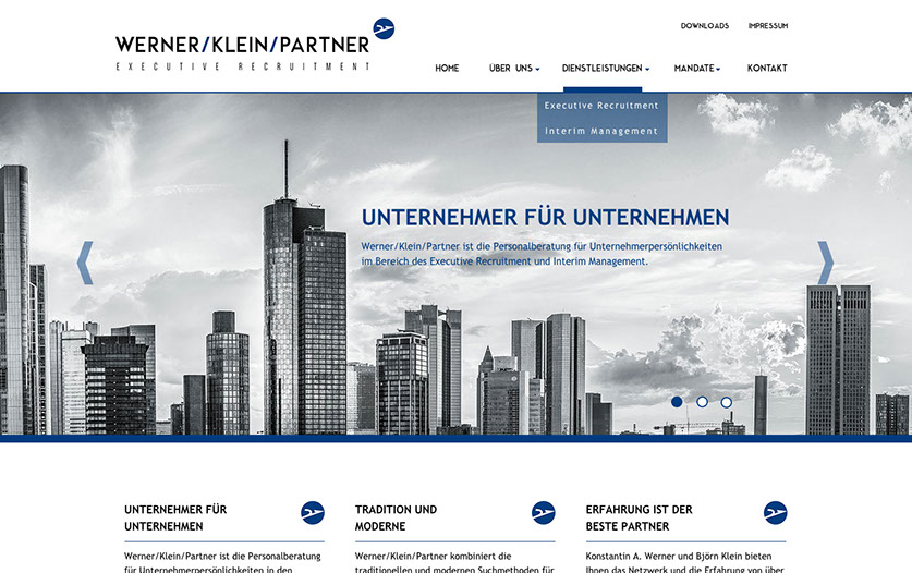 Werner Klein Partner executive Recruitment Webseite